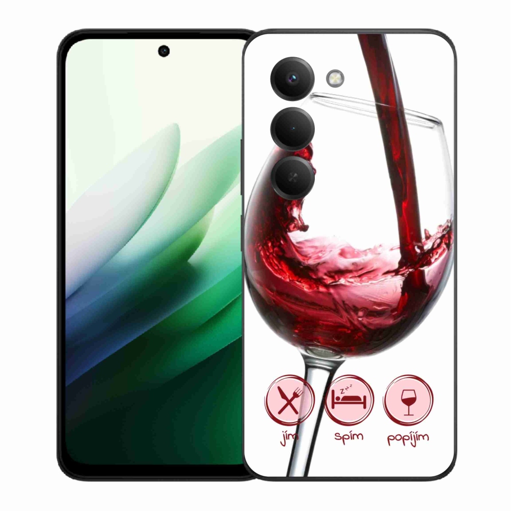 Gél borítás mmCase a Xiaomi Redmi 15 5G-hez - borospohár piros