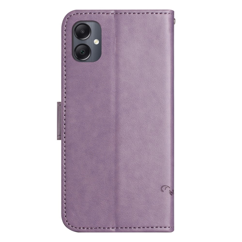 Virágos könyvtáska Samsung Galaxy A07 4G - világos lila