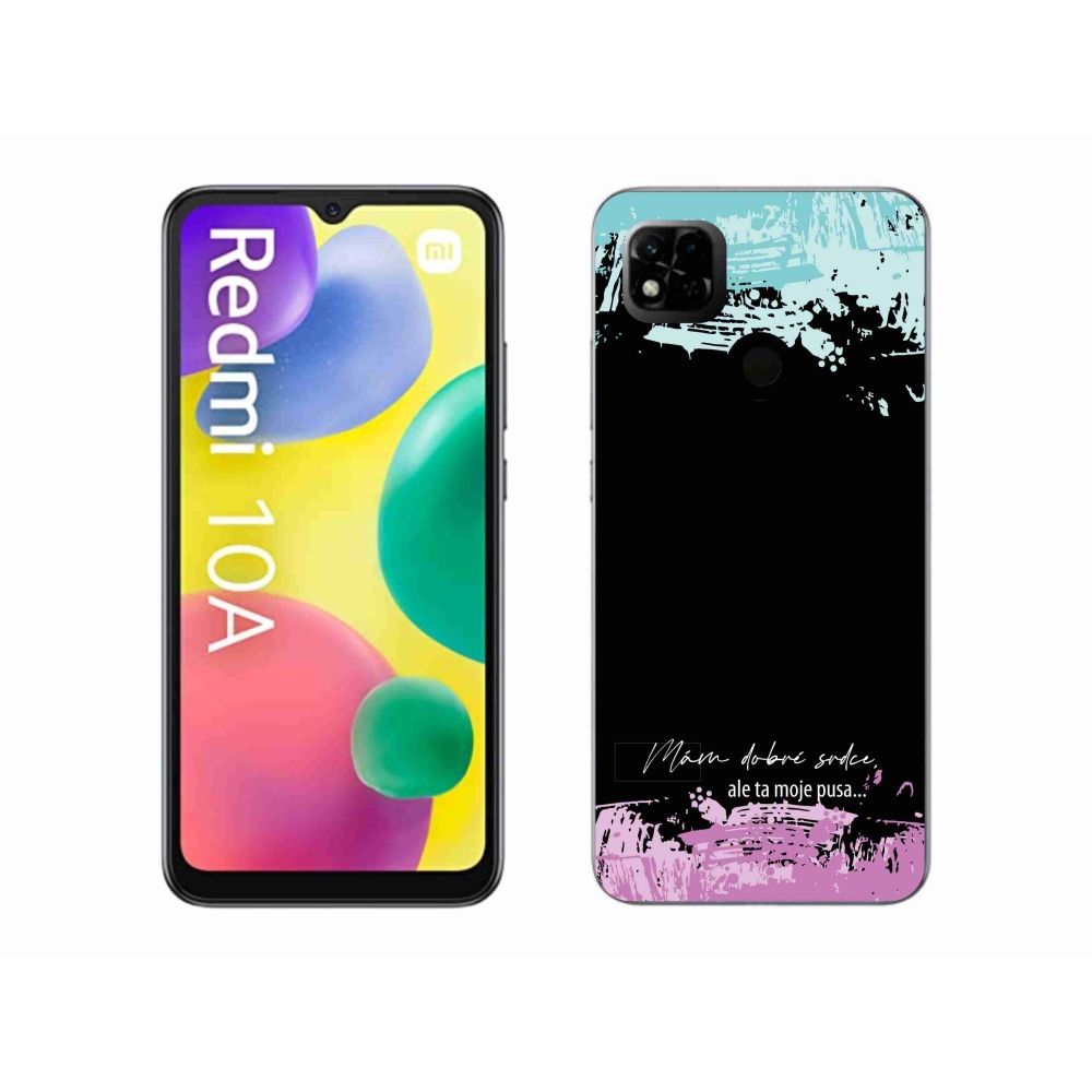 Gél borító mmCase a Xiaomi Redmi 10A számára - vicces szöveg 3 fekete háttérrel
