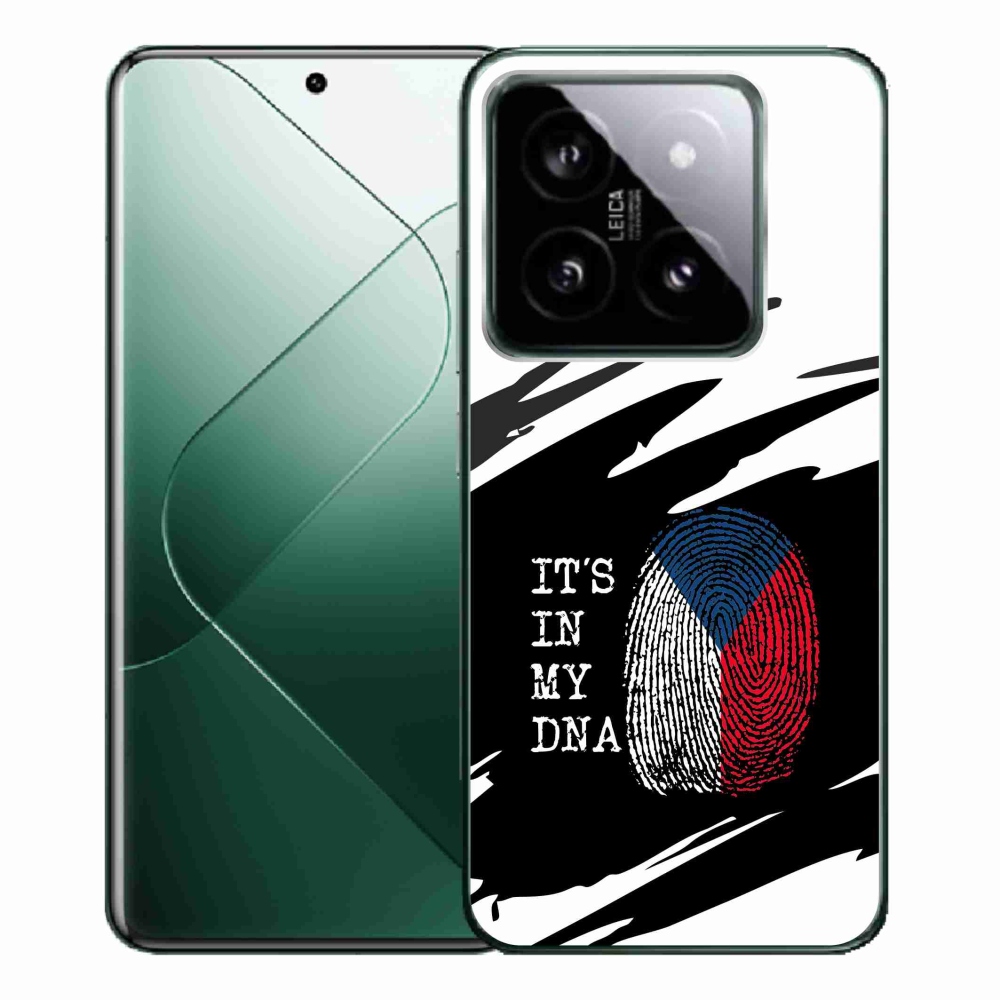 Gél borító mmCase a Xiaomi 14 Pro - zászló ujjlenyomat fekete és fehér háttérrel