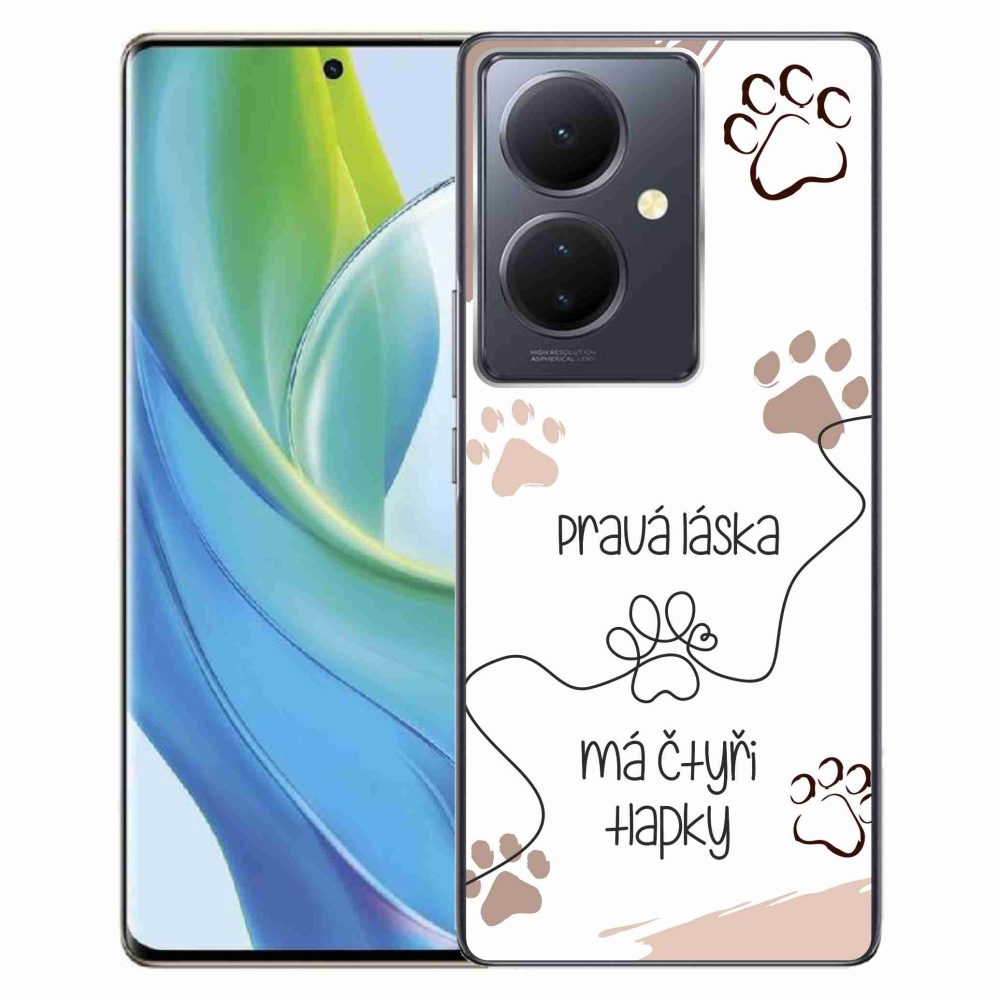 Gél borító mmCase a Vivo V29 Lite 5G készülékhez - kutyamotívum 1 fehér háttér