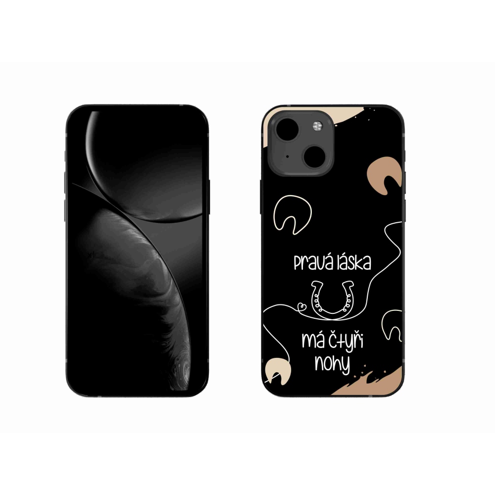 Gél borítás mmCase iPhone 13 6.1 készülékhez - Ló motívum fekete háttér