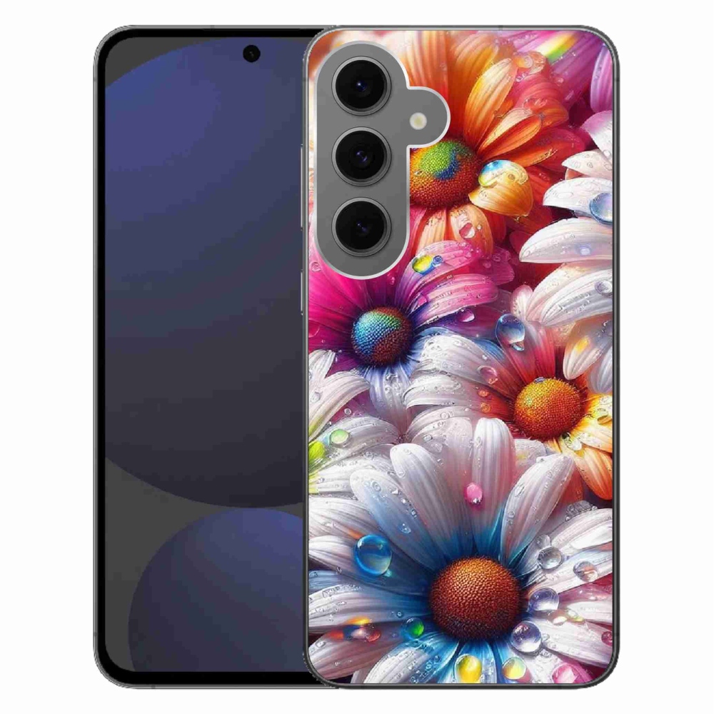 Zselés borítás mmCase Samsung Galaxy S24 FE készülékhez - színes margaréták