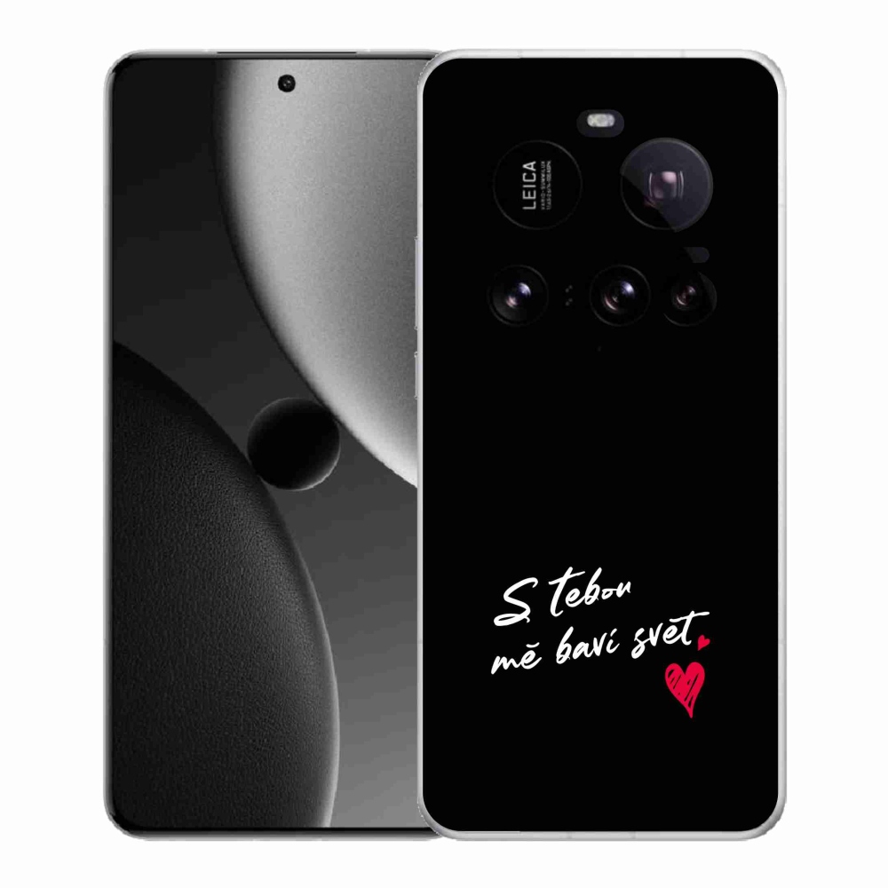 Gél borító mmCase a Xiaomi 15 Ultra - text in love 1 fekete háttérrel