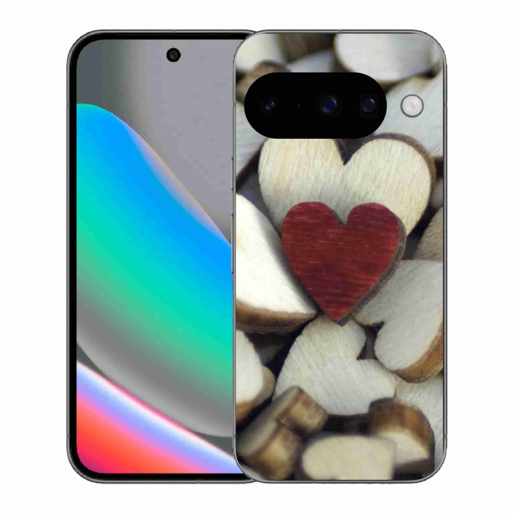 Gél borítás mmCase a Google Pixel 10 számára - gravírozott piros szív