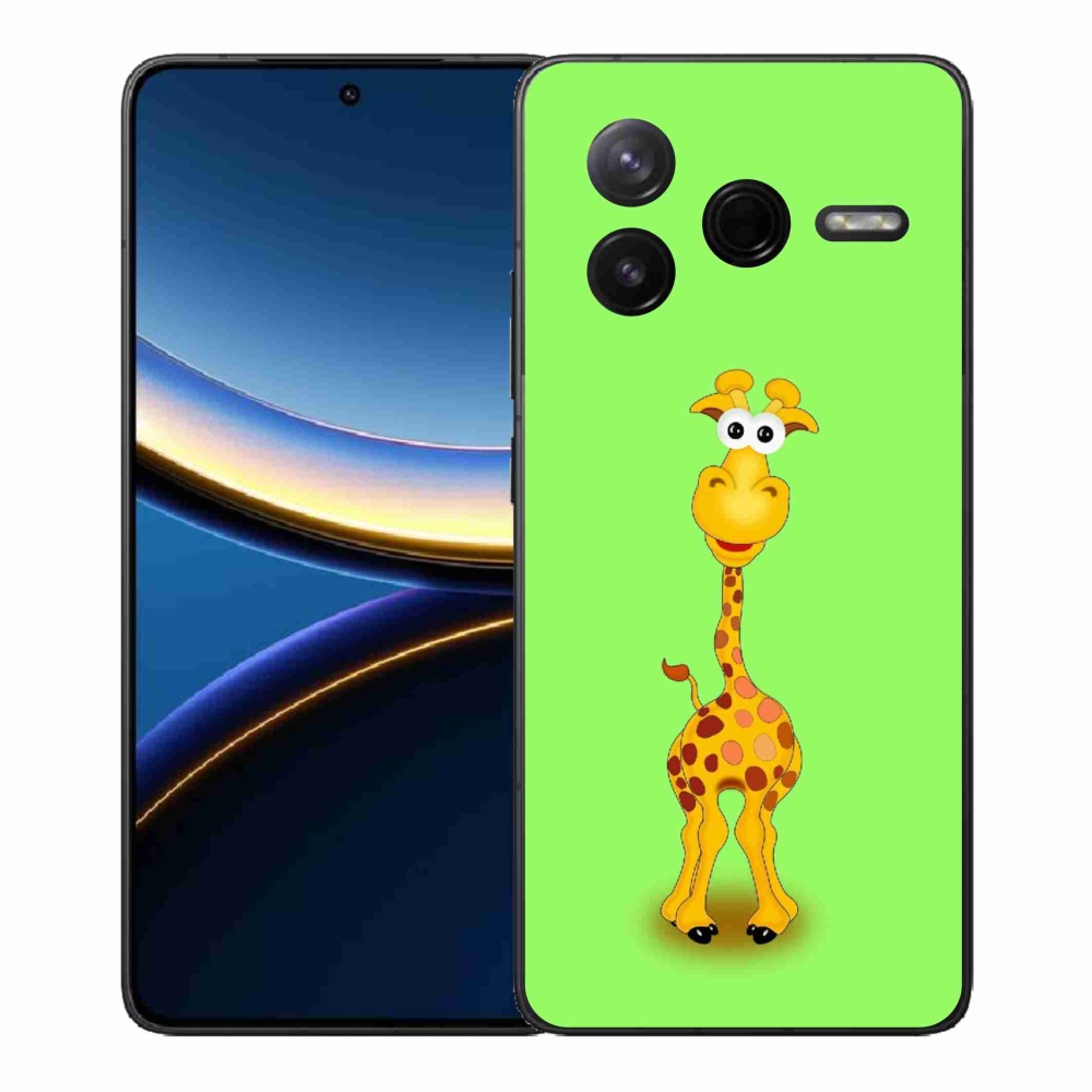 Gél borítás mmCase a Xiaomi Poco F7 Pro számára - rajzfilm zsiráf