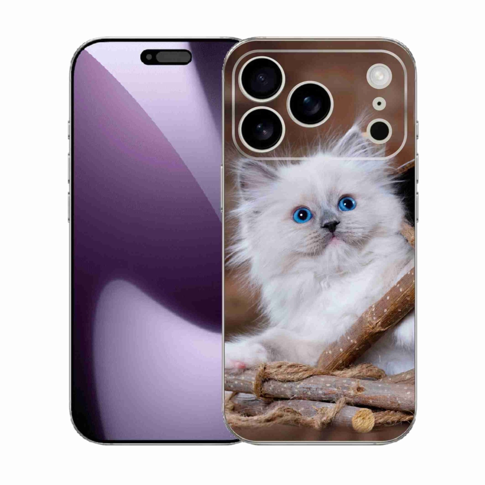 Zselés borítás mmCase iPhone 17 Pro készülékhez - fehér cica