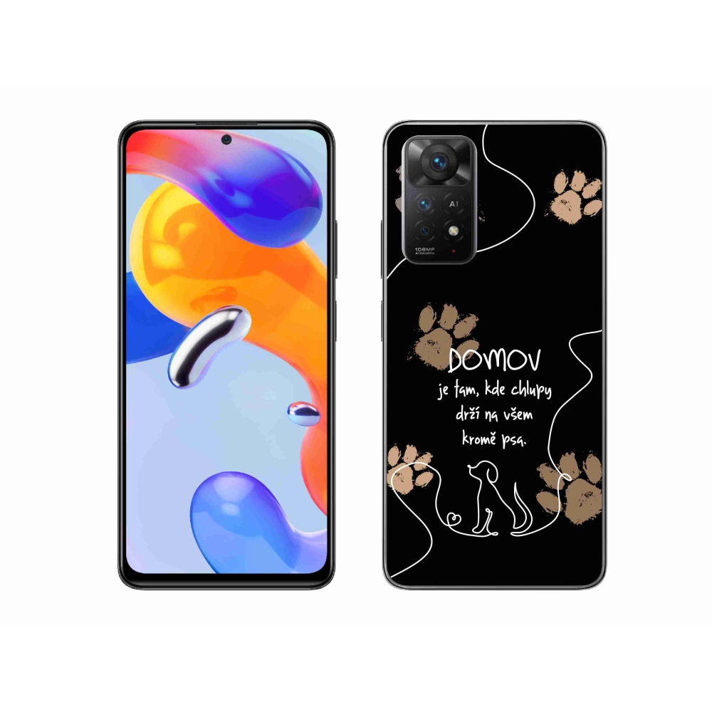 Gél borítás mmCase a Xiaomi Redmi Note 11 Pro 4G/5G-hez - kutya motívum fekete háttérrel