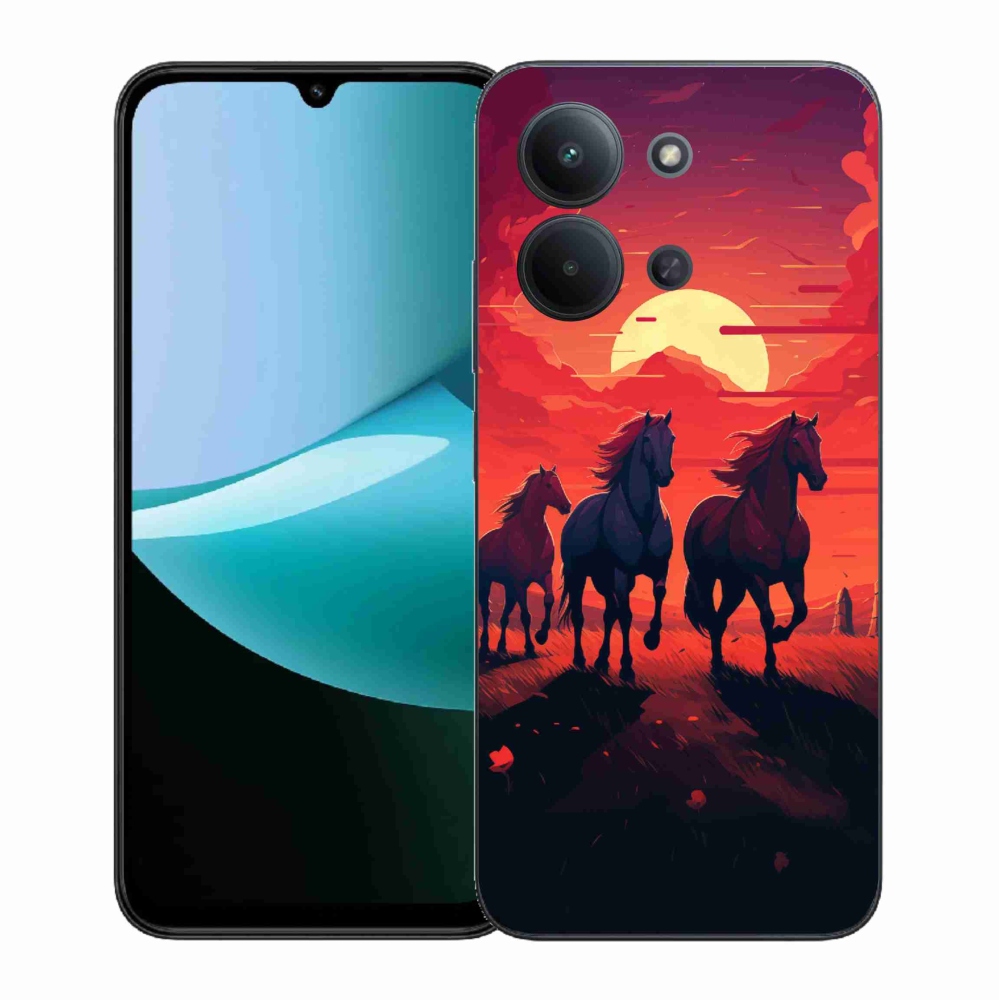 Gél borítás mmCase a Xiaomi Redmi 15C 4G (171mm)/Poco C85 4G (171mm) - lovak és naplemente