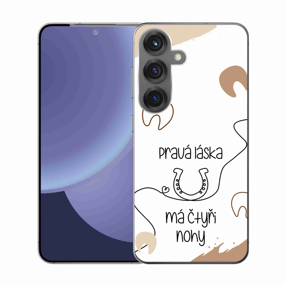 Gél borítás mmCase Samsung Galaxy S25 készülékhez - ló motívum fehér háttérrel