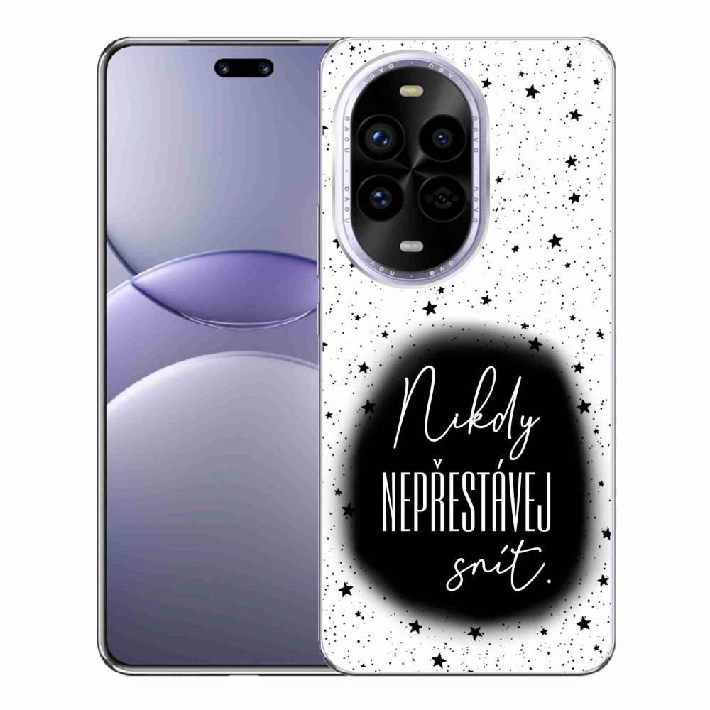Gél borítás mmCase a Huawei Nova 13 Pro 5G-n - idézet 1 fekete-fehér háttérrel