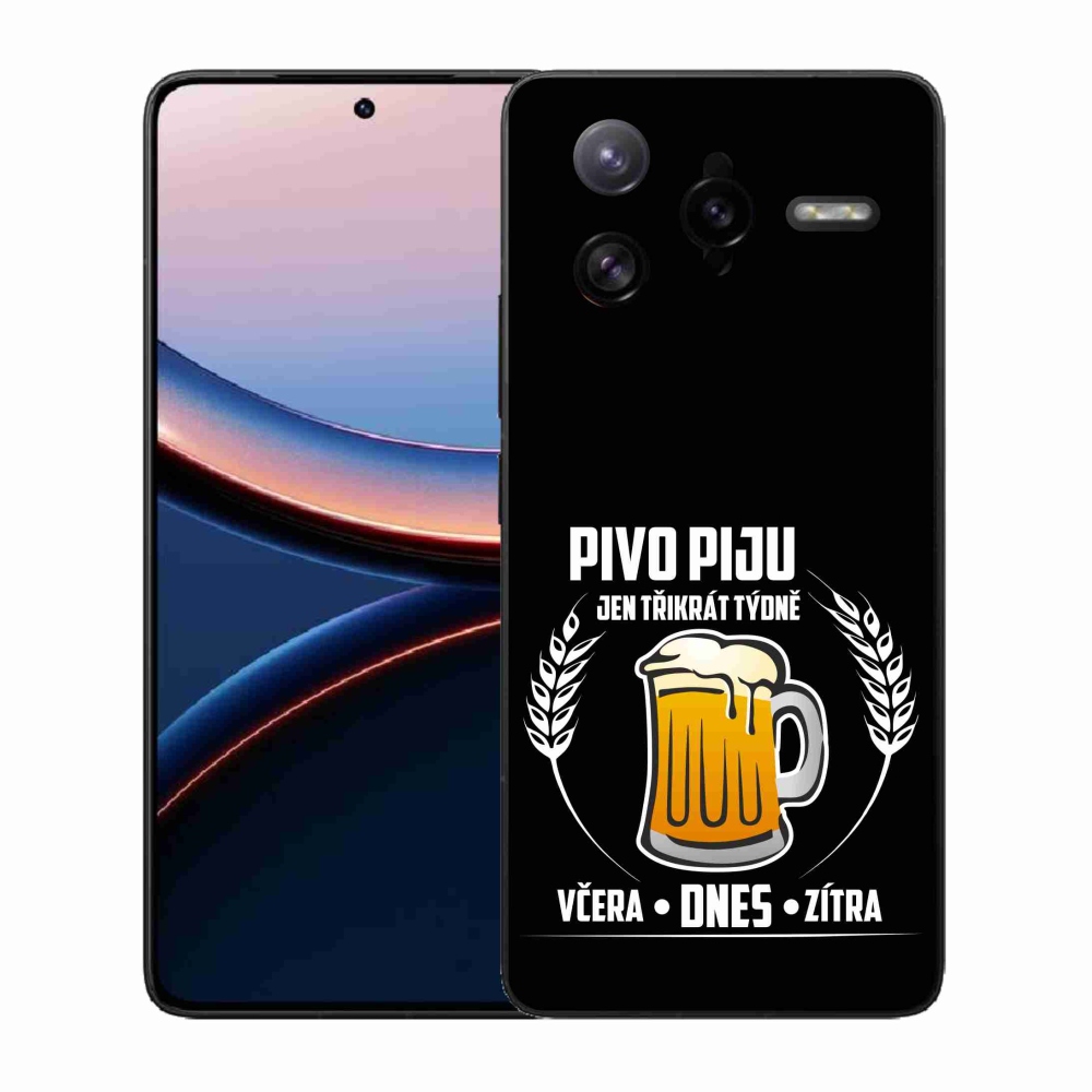 Gél borítás mmCase a Xiaomi Poco F7 Ultra számára - sör motívum fekete háttérrel