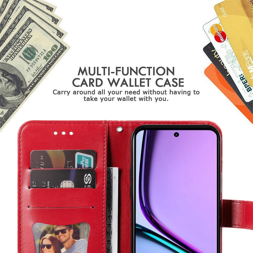 Mandala könyvtáska a Realme C67 készülékhez - piros