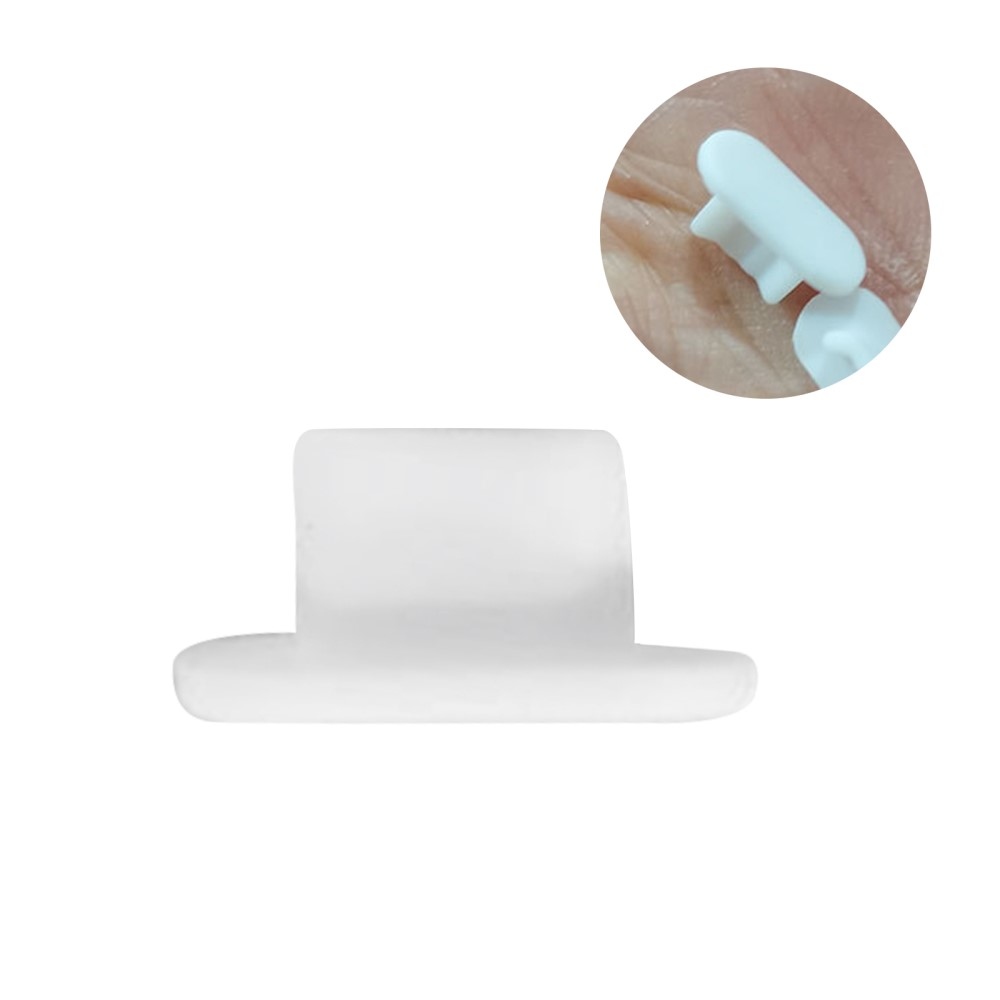 Szilikon porvédő sapka micro USB porthoz/világításhoz - fehér