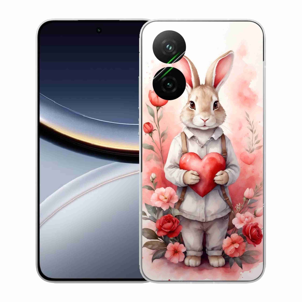 Gél borító mmCase a Xiaomi Poco F7 5G számára - nyúl szívvel