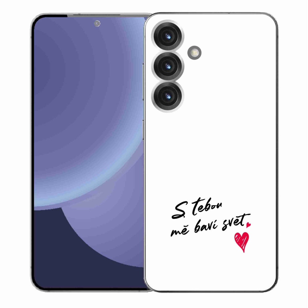 Gél borítás mmCase Samsung Galaxy S25+ készülékhez - szerelmes szöveg 1 fehér háttér