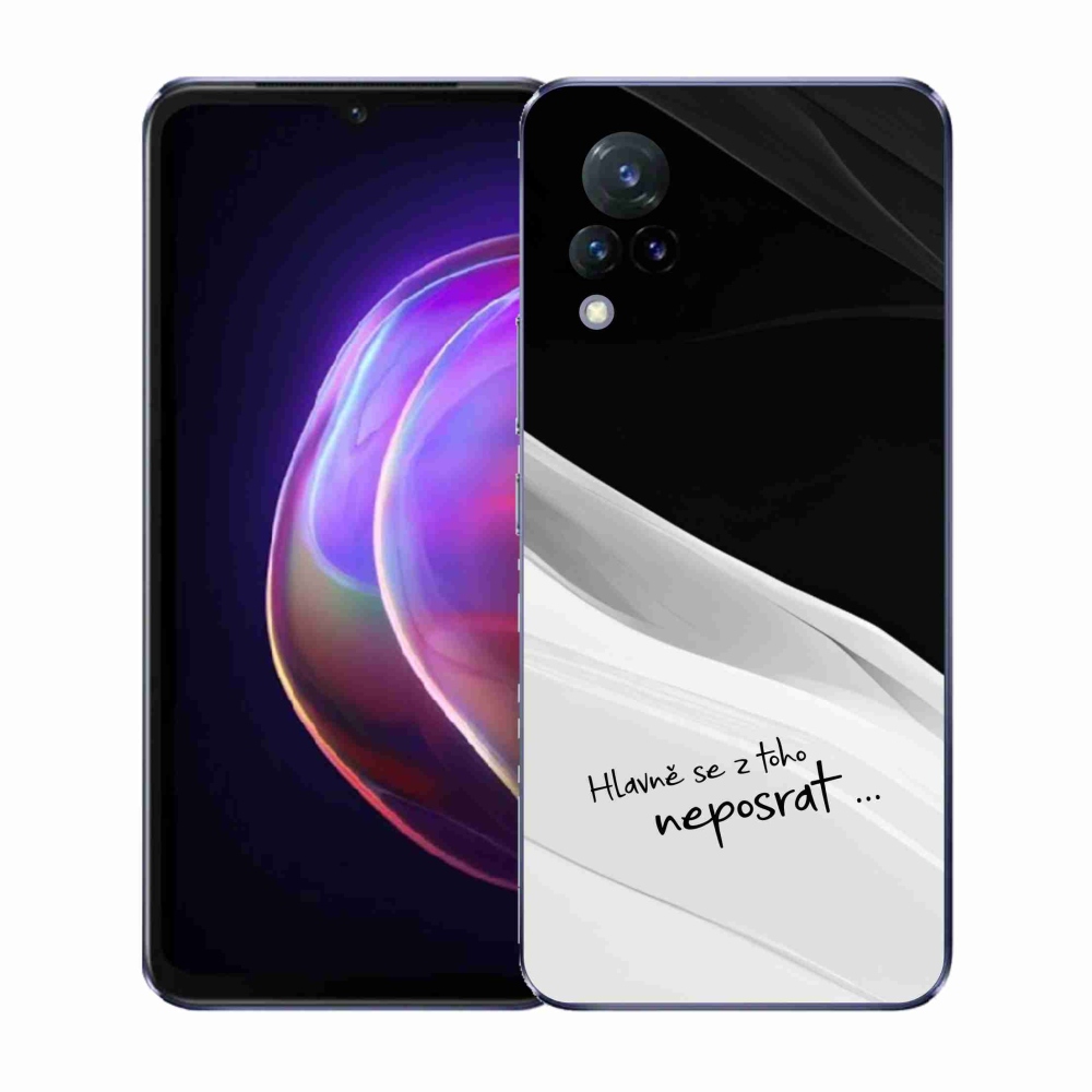 Gél borító mmCase a Vivo V21 4G/5G készülékhez - vicces szöveg 13 fekete és fehér háttérrel