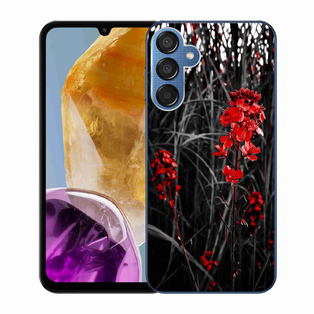 Zselés borítás mmCase Samsung Galaxy M15 5G - piros növényhez