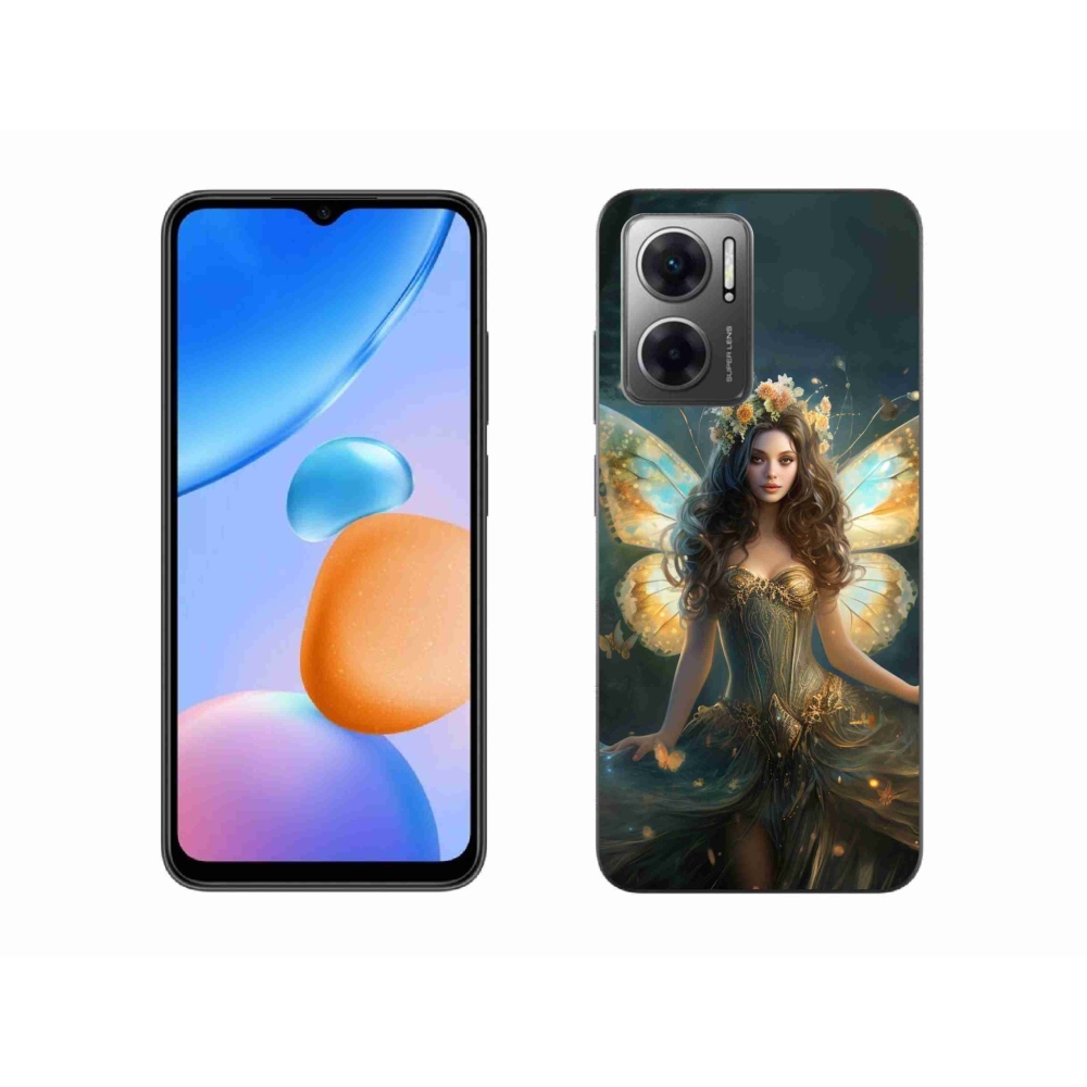 Gél borító mmCase a Xiaomi Redmi 10 5G-hez - pillangó nő