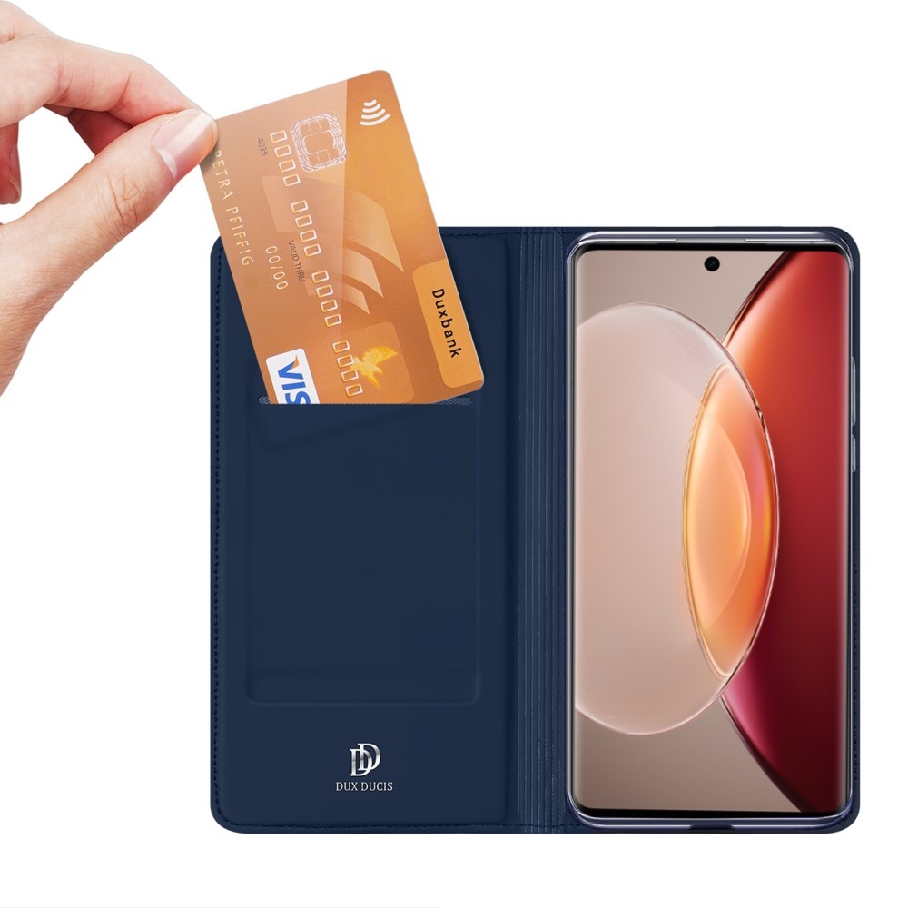 DUX könyvtáska Vivo X90 Pro készülékhez - sötétkék