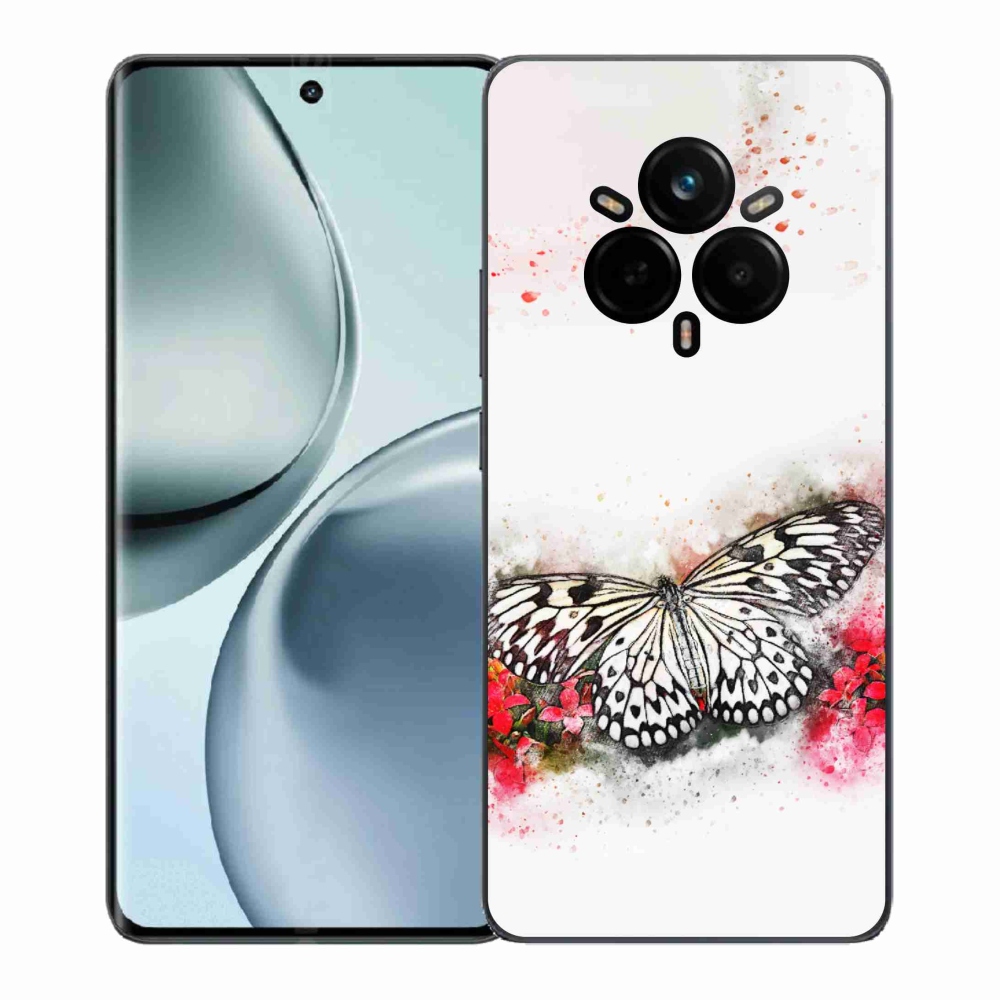 Zselés borítás mmCase a Realme 14 Pro 5G készülékhez - fekete-fehér pillangó