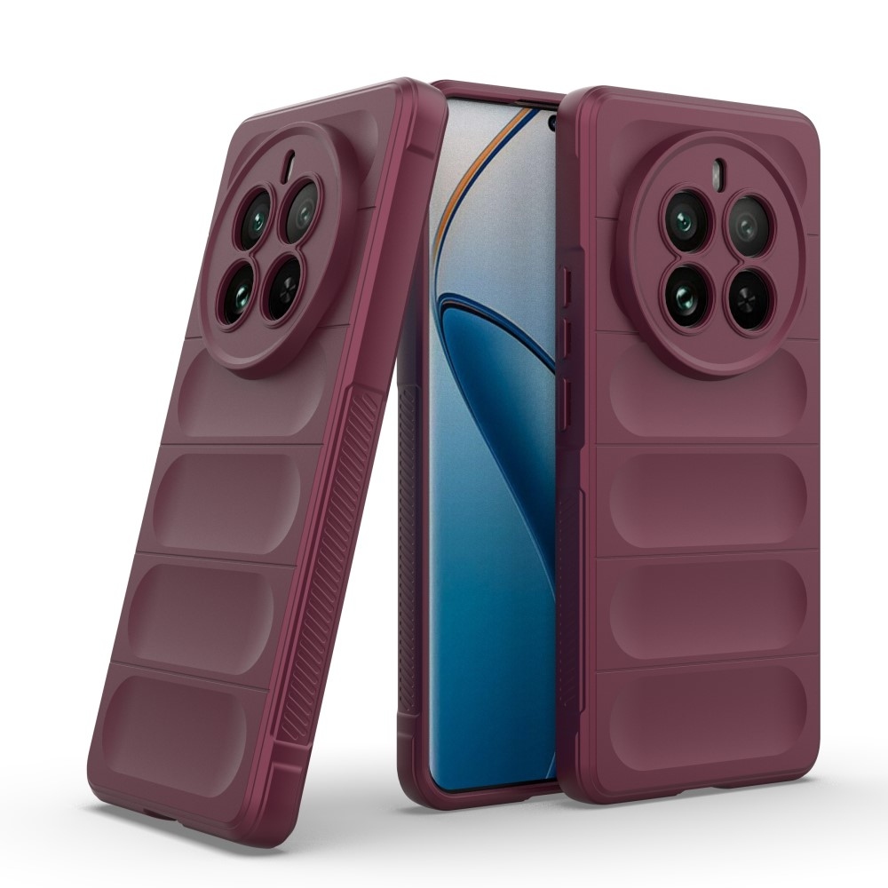 Rugg tartós zselés tok a Realme 12 Pro 5G/12 Pro+ 5G számára - bordó színű