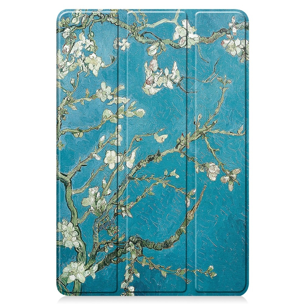 Nyomtatás intelligens záró tok Lenovo Tab M10 5G - fehér virágok