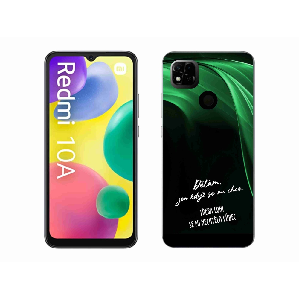 Gél borító mmCase a Xiaomi Redmi 10A számára - vicces szöveg 12 fekete háttérrel