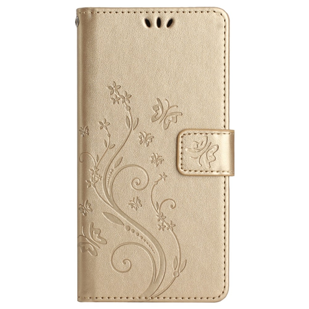 Virágok könyv tok Samsung Galaxy A26 5G - arany színben