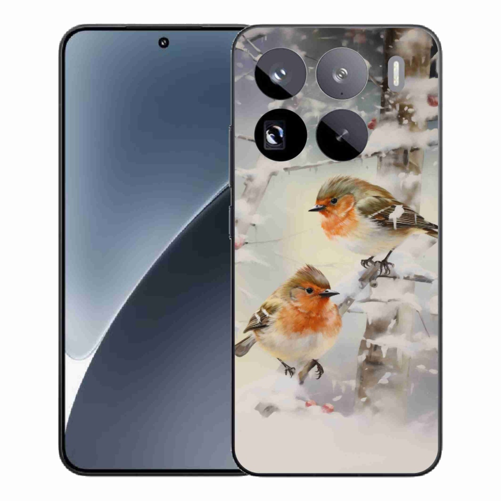 Gél borítás mmCase a Xiaomi 15 Pro számára - madarak télen