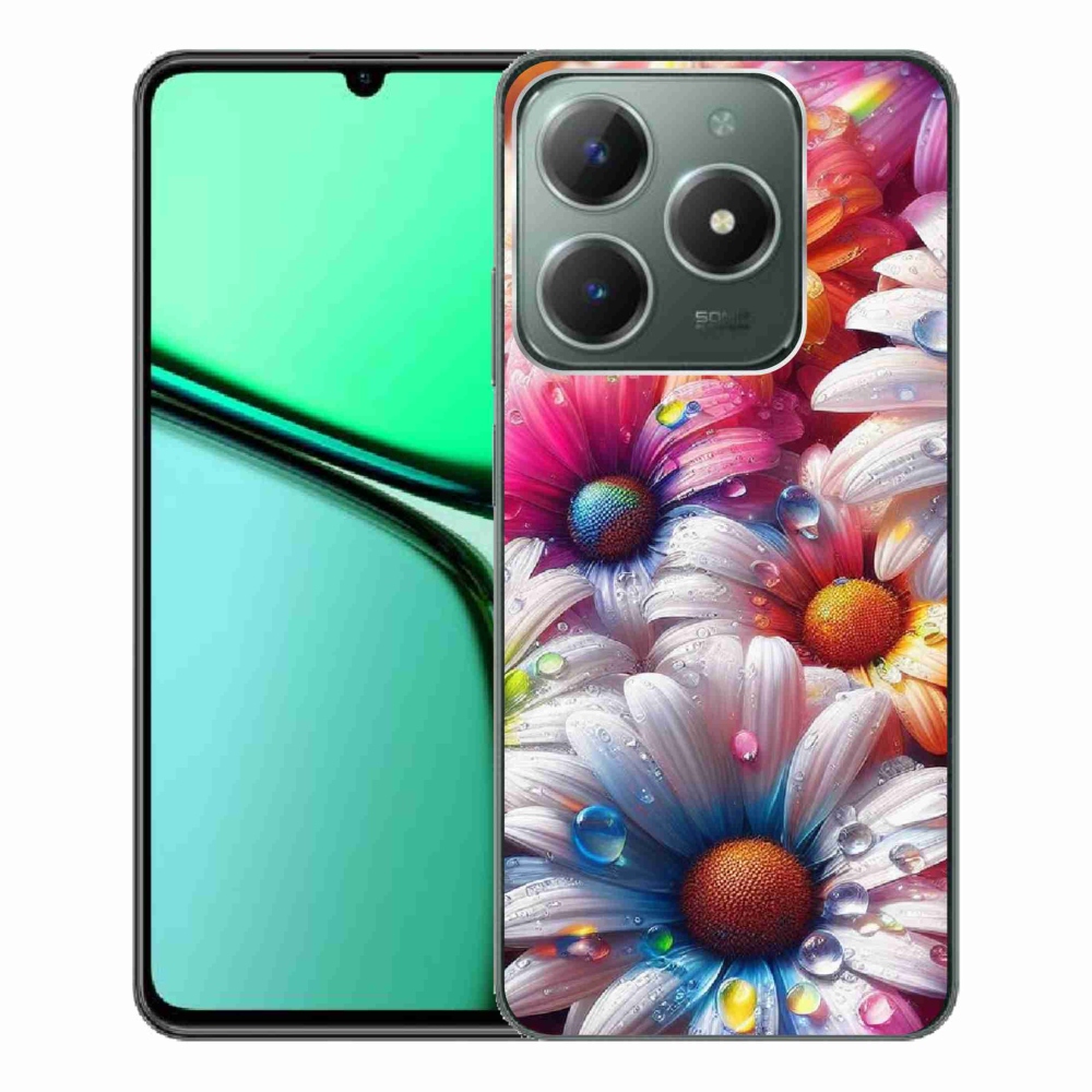 Zselés borító mmCase a Realme C61 készülékhez - színes margaréták