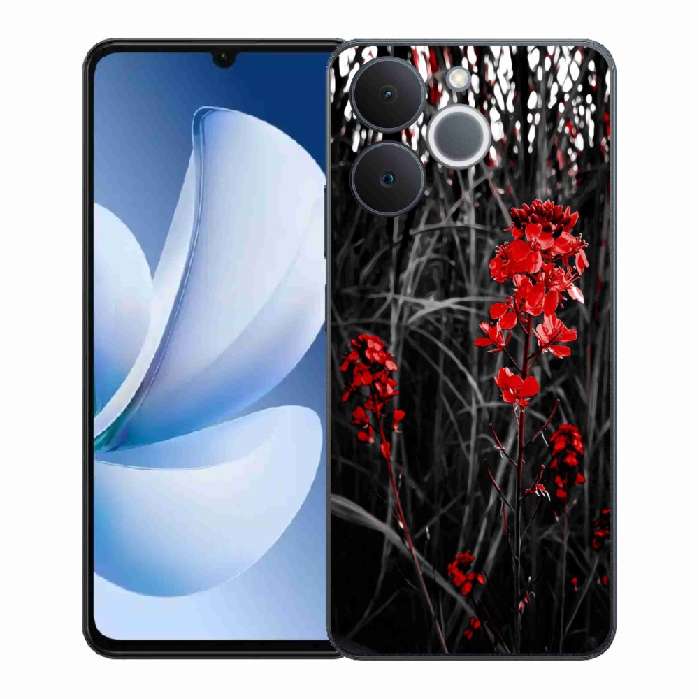 Zselés borítás mmCase a Realme Note 70T-hez - piros növényhez