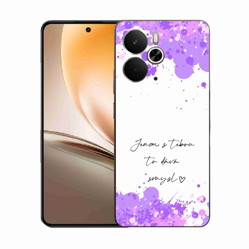 Gél borító mmCase a Realme 14 5G/14T 5G készülékhez - szerelmes szöveg fehér háttérrel