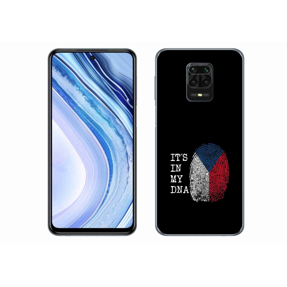 Gél borítás mmCase a Xiaomi Redmi Note 9 Pro számára - zászlós ujjlenyomat fekete háttérrel