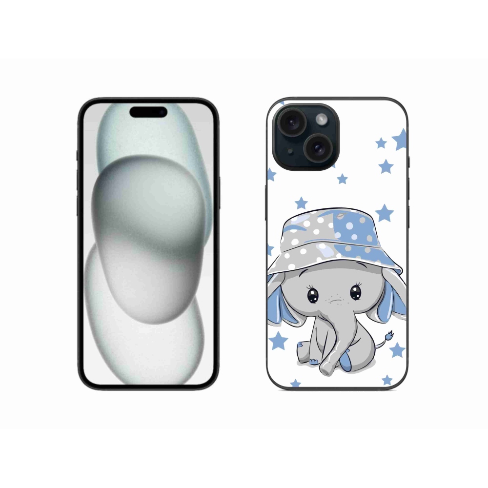 Zselés borítás mmCase iPhone 15 készülékhez - kék elefánt