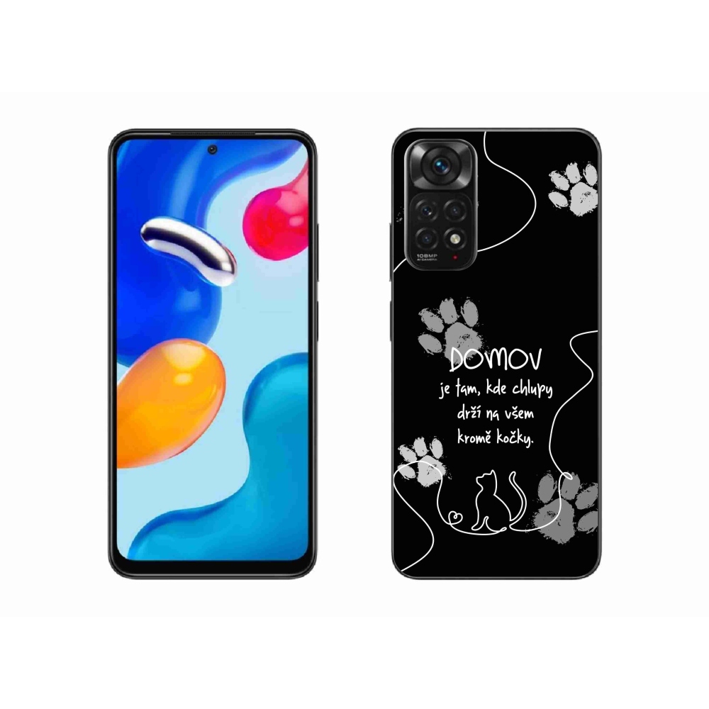 Gél borítás mmCase a Xiaomi Redmi Note 11S 4G-hez - macska motívum fekete háttérrel