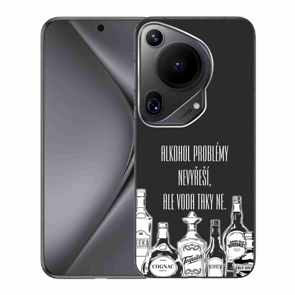 Gél borító mmCase a Huawei Pura 70 Ultra számára - vicces szöveg fekete háttérrel
