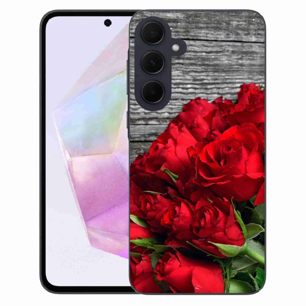 Zselés borítás mmCase Samsung Galaxy A35 5G - piros rózsa