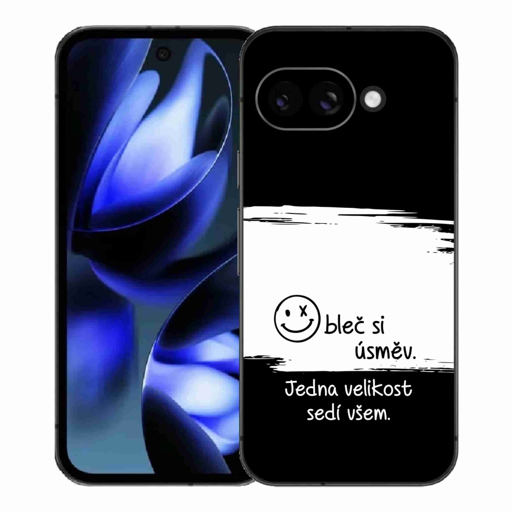 Gél borító mmCase a Google Pixel 9a számára - vicces szöveg 8 fekete és fehér háttérrel