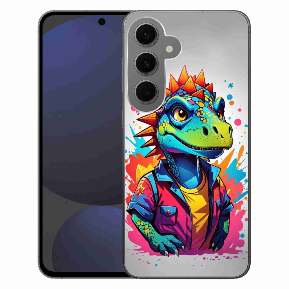 Zselés borítás mmCase Samsung Galaxy S24 FE - színes dinoszauruszhoz