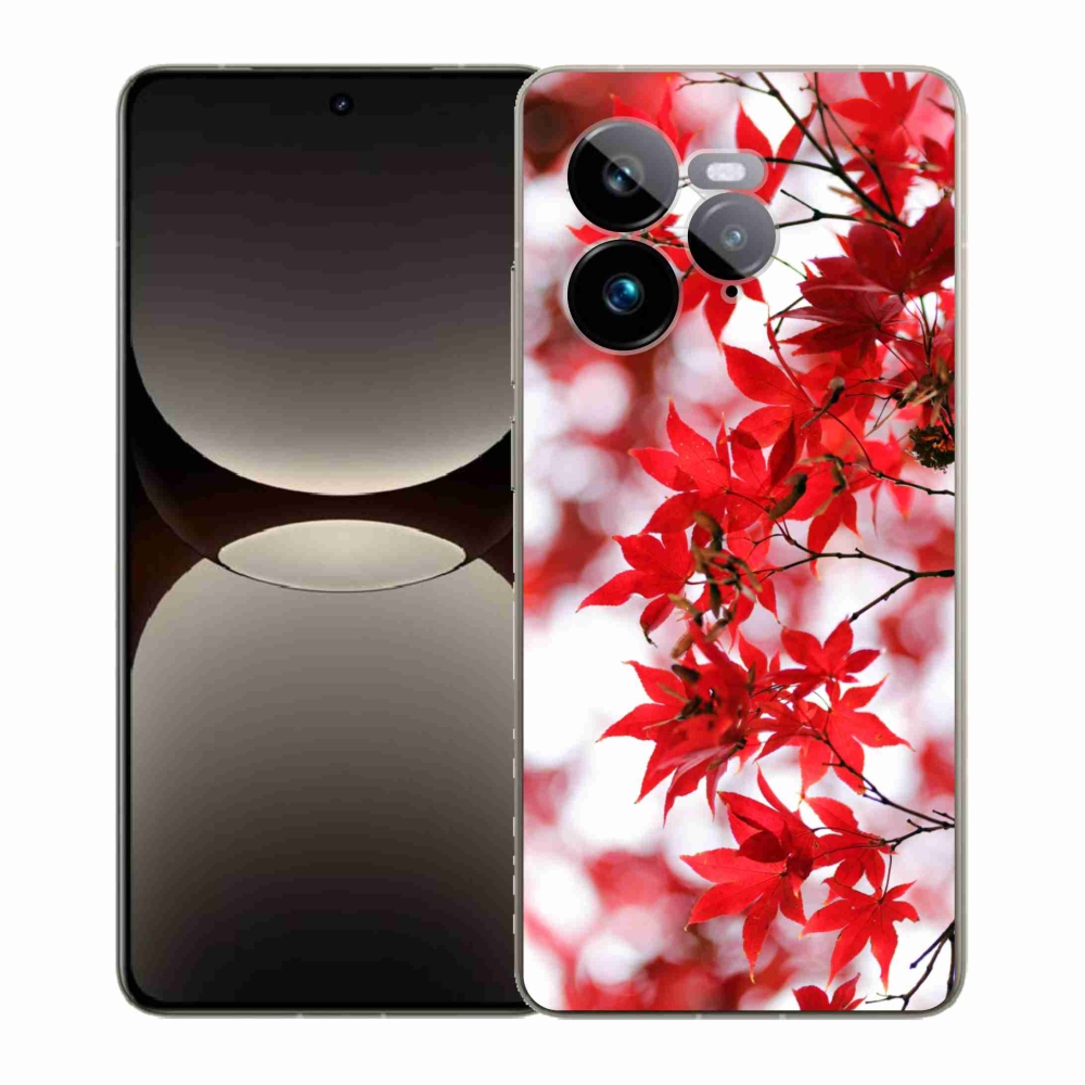 Gél borítás mmCase a Realme GT 7 Pro 5G készülékhez - piros levelek