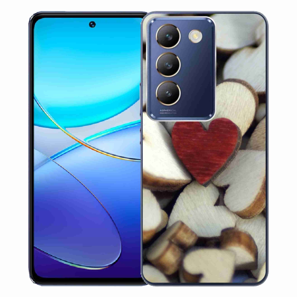 Gél borítás mmCase a Vivo V40 SE 4G/5G készülékhez - gravírozott piros szív