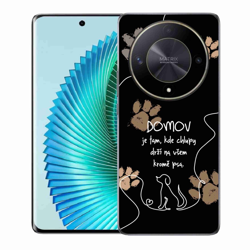 Gél borítás mmCase a Honor Magic 6 Lite 5G készülékhez - kutya motívum fekete háttérrel