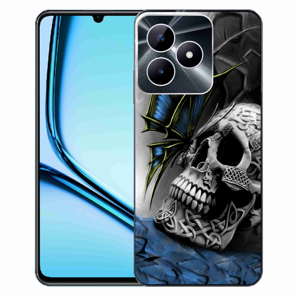 Zselés borító mmCase a Realme Note 50 készülékhez - pillangó és koponya