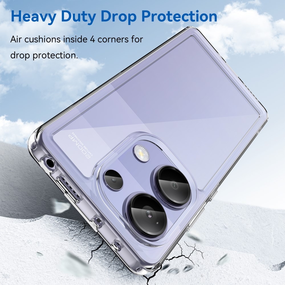 Gél tok kemény hátlappal a Xiaomi Redmi Note 13 Pro 4G/Poco M6 Pro számára - átlátszó