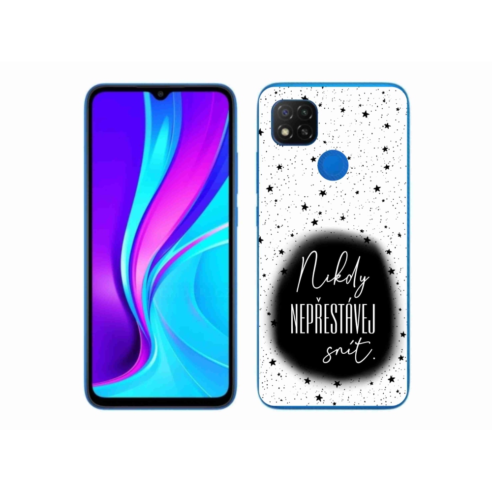 Gél borító mmCase a Xiaomi Redmi 9C-hez - idézet 1 fekete és fehér háttérrel