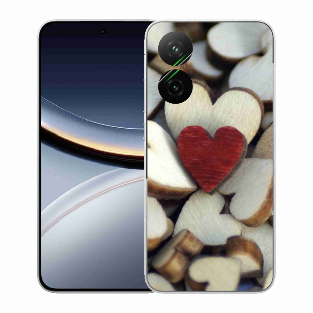 Gél borítás mmCase a Xiaomi Poco F7 5G számára - gravírozott piros szív