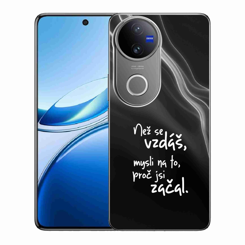 Gél borítás mmCase a Vivo V50 5G készülékre - Idézet 2 fekete háttér