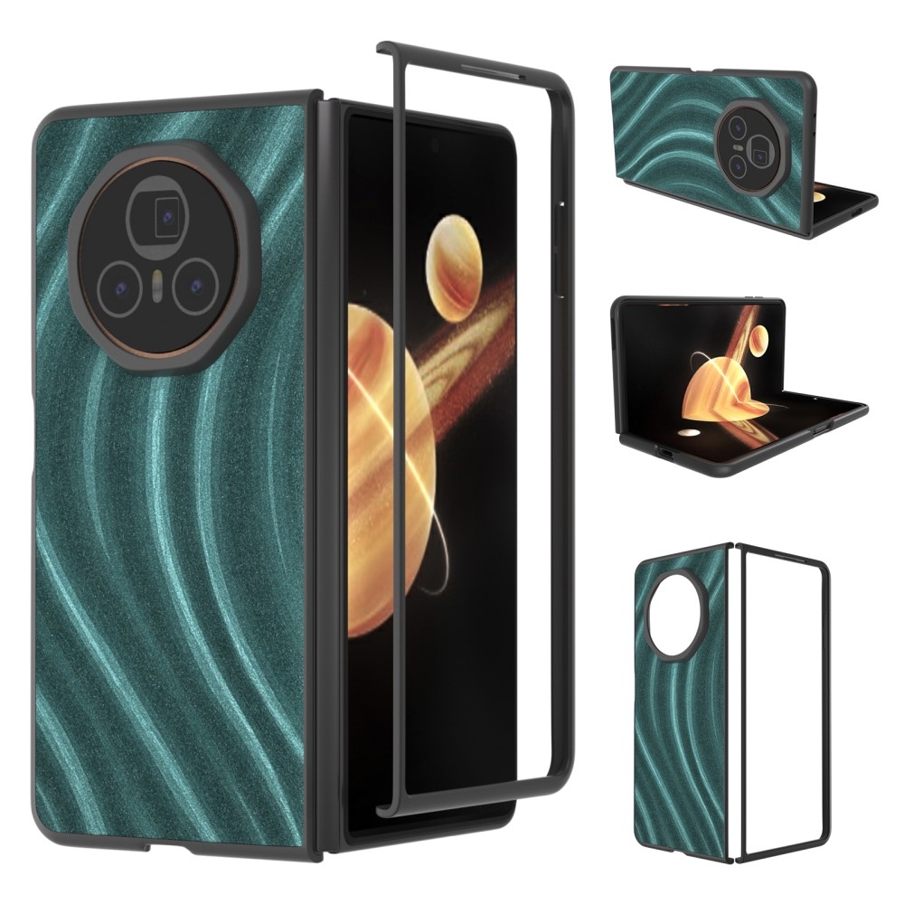 Tejút műanyag tok műbőrrel Honor Magic V3-hoz - zöld