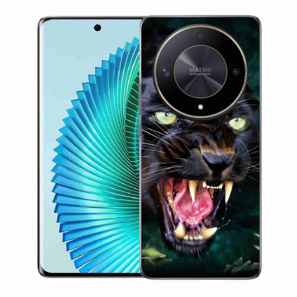Gél borítás mmCase a Honor Magic 6 Lite 5G számára - dühös fekete párduc